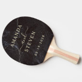 Raquette De Ping Pong Modest Dark Stone Couple Names with Wedding Date (Côté)