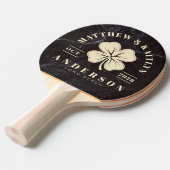 Raquette De Ping Pong Modest Dark Stone Irish Lucky Clover Wedding Crest (Devant Angle)