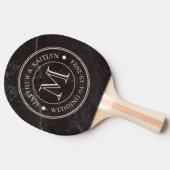 Raquette De Ping Pong Modest Dark Stone Wedding Monogram (Côté)