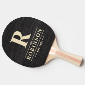 Raquette De Ping Pong Modest Dark Wood Family Name & Initial (Côté)