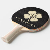 Raquette De Ping Pong Modest Dark Wood Four Leaf Clover with Name (Devant Angle)