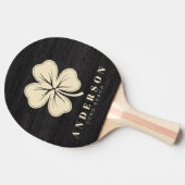 Raquette De Ping Pong Modest Dark Wood Four Leaf Clover with Name (Côté)