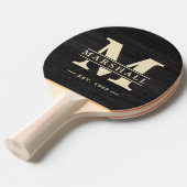 Raquette De Ping Pong Modest Dark Wood Monogram & Name Overlay (Devant Angle)