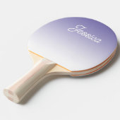 Raquette De Ping Pong (Modifiable) Ombre couleur violet clair et votre t (Devant Angle)