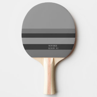 Raquette De Ping Pong Moitié et rayures horizontales Gris Argent Charbon