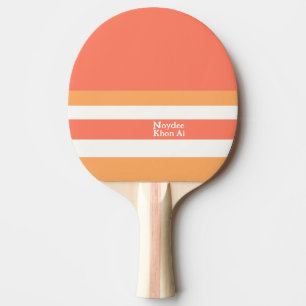 Raquette De Ping Pong Moitié et rayures lignes horizontales rouge orange