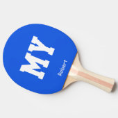 Raquette De Ping Pong Mon nom bleu Personnalisé (Côté)