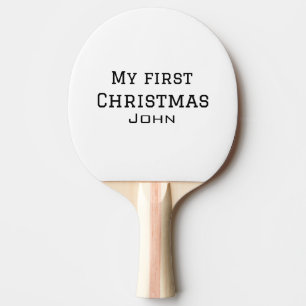 Raquette De Ping Pong Mon premier Noël ajouter nom masculin hommes texte
