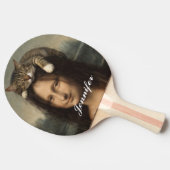 Raquette De Ping Pong Mona Lisa avec chat endormi (Côté)