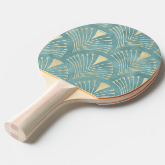 Raquette De Ping Pong Monnaie verte, or, Art Déco motif, vintage, rétro,