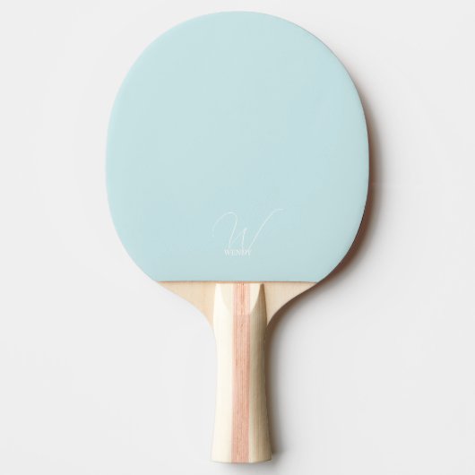 Raquette de ping pong monochrome bleu pâle (Devant)