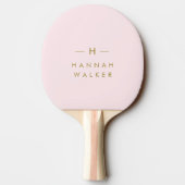 Raquette De Ping Pong Monogram Blush | Elegant Gold Minimum (Dos)