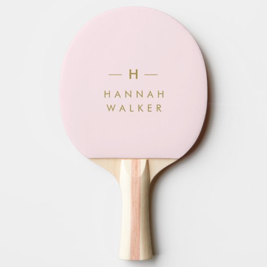 Raquette De Ping Pong Monogram Blush | Elegant Gold Minimum (Dos)