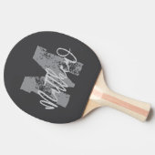 Raquette De Ping Pong Monogram Modern Cool Grunge Ajouter Votre Nom (Côté)