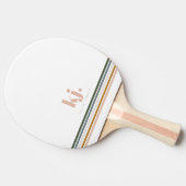 Raquette De Ping Pong Monogramme à rayures rétro chic (Côté)