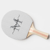 Raquette De Ping Pong Monogramme aux rayures grises Nom (Côté)