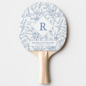 Raquette De Ping Pong Monogramme bleu Bat mitzvah Ping Pong (Devant)