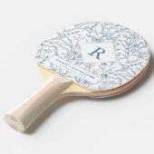 Raquette De Ping Pong Monogramme bleu Bat mitzvah Ping Pong (Devant Angle)