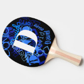 Raquette De Ping Pong Monogramme bleu créatif (Côté)