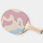 Raquette De Ping Pong Monogramme bleu rose Abstrait doux (Côté)