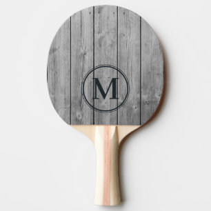 Raquette De Ping Pong Monogramme Bois Gris Propre Foncé