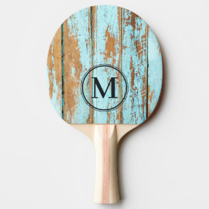 Raquette De Ping Pong Monogramme Bois Lavé Bleu
