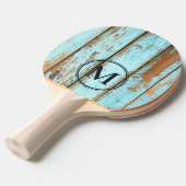 Raquette De Ping Pong Monogramme Bois Lavé Bleu (Devant Angle)