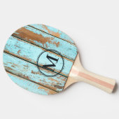 Raquette De Ping Pong Monogramme Bois Lavé Bleu (Côté)