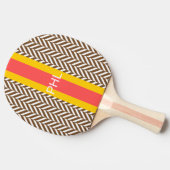 Raquette De Ping Pong Monogramme Brown Herringbone Ping Pong Paddle (Côté)