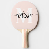 Raquette De Ping Pong Monogramme Brush Calligraphie Blush rose (Devant)