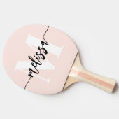Raquette De Ping Pong Monogramme Brush Calligraphie Blush rose (Côté)