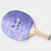 Raquette De Ping Pong Monogramme carré de géométrie triangulaire violet (Côté)