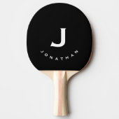 Raquette De Ping Pong Monogramme classique noir minimal (Devant)
