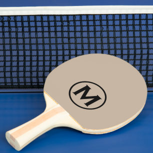 Raquette De Ping Pong Monogramme classique noir minimal