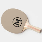 Raquette De Ping Pong Monogramme classique noir minimal (Côté)