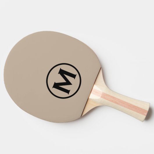 Raquette De Ping Pong Monogramme classique noir minimal (Côté)