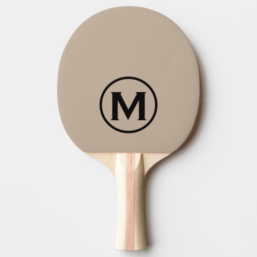 Raquette De Ping Pong Monogramme classique noir minimal (Devant)