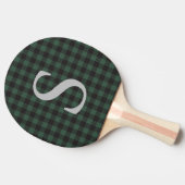 Raquette De Ping Pong Monogramme classique vert noir de bison tartan pla (Côté)