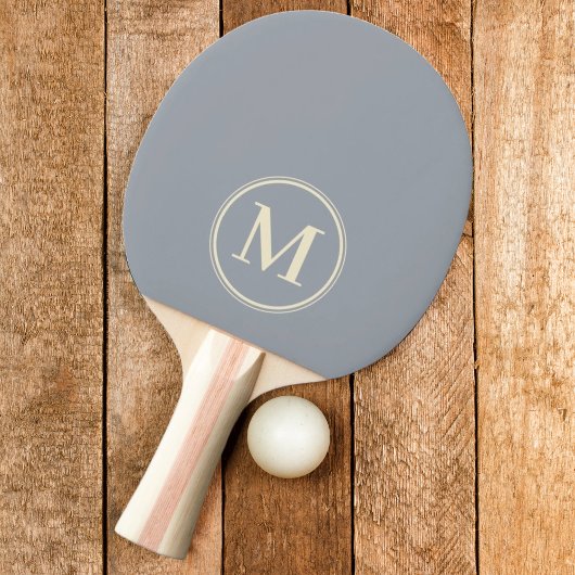 Raquette De Ping Pong Monogramme couleur gris de colombe solide