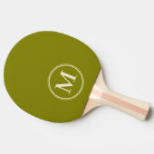 Raquette De Ping Pong Monogramme Couleur Olive Chaude Uni (Côté)