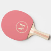 Raquette De Ping Pong Monogramme couleur pêche uni (Côté)
