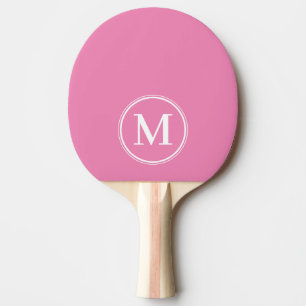 Raquette De Ping Pong Monogramme couleur rose classique uni 