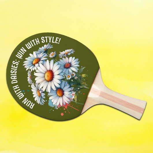 Raquette De Ping Pong Monogramme Courir avec marguerites : gagner avec s