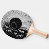 Raquette De Ping Pong Monogramme d'armature noir et argenté (Côté)