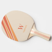 Raquette De Ping Pong Monogramme de bandes rétro (Côté)