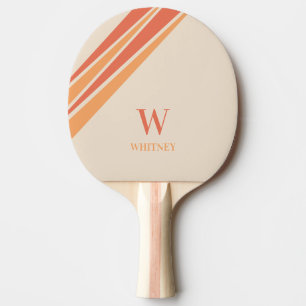 Raquette De Ping Pong Monogramme de bandes rétro
