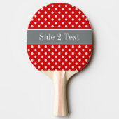 Raquette De Ping Pong Monogramme de carbone rouge blanc Pois (Dos)