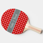 Raquette De Ping Pong Monogramme de carbone rouge blanc Pois (Côté)
