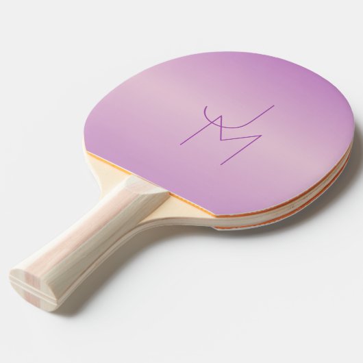 Raquette De Ping Pong Monogramme de chevauchement unique | Lavande douce (Devant Angle)