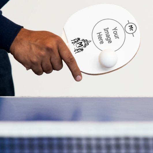 Raquette De Ping Pong Monogramme de chien à deux gardes (Insitu)